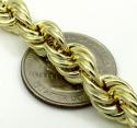 10k yellow gold thick diamond cut hollow rope bracelet 8.50 inch 9mm