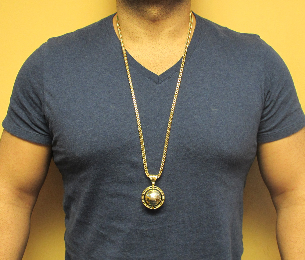 Gold world pendant sales