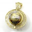 10k yellow gold the world is yours spinning globe pendant 