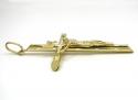 10k yellow gold large jesus tube cross pendant 