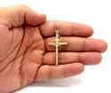 10k yellow gold medium jesus tube cross pendant 