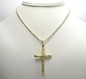 10k yellow gold medium jesus tube cross pendant 