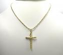 10k yellow gold small jesus tube cross pendant 