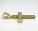 10k yellow gold small two tone cross pendant 1.50ct