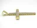 10k yellow gold large two tone cross pendant 1.75ct