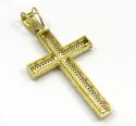10k yellow gold medium two tone cross pendant 1.60ct