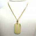 10k yellow gold medium dog tag pendant 