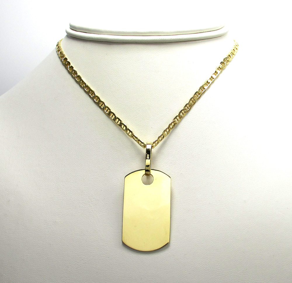 10k gold dog tag pendant