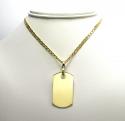 10k yellow gold small solid dog tag pendant 