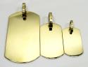 10k yellow gold small solid dog tag pendant 