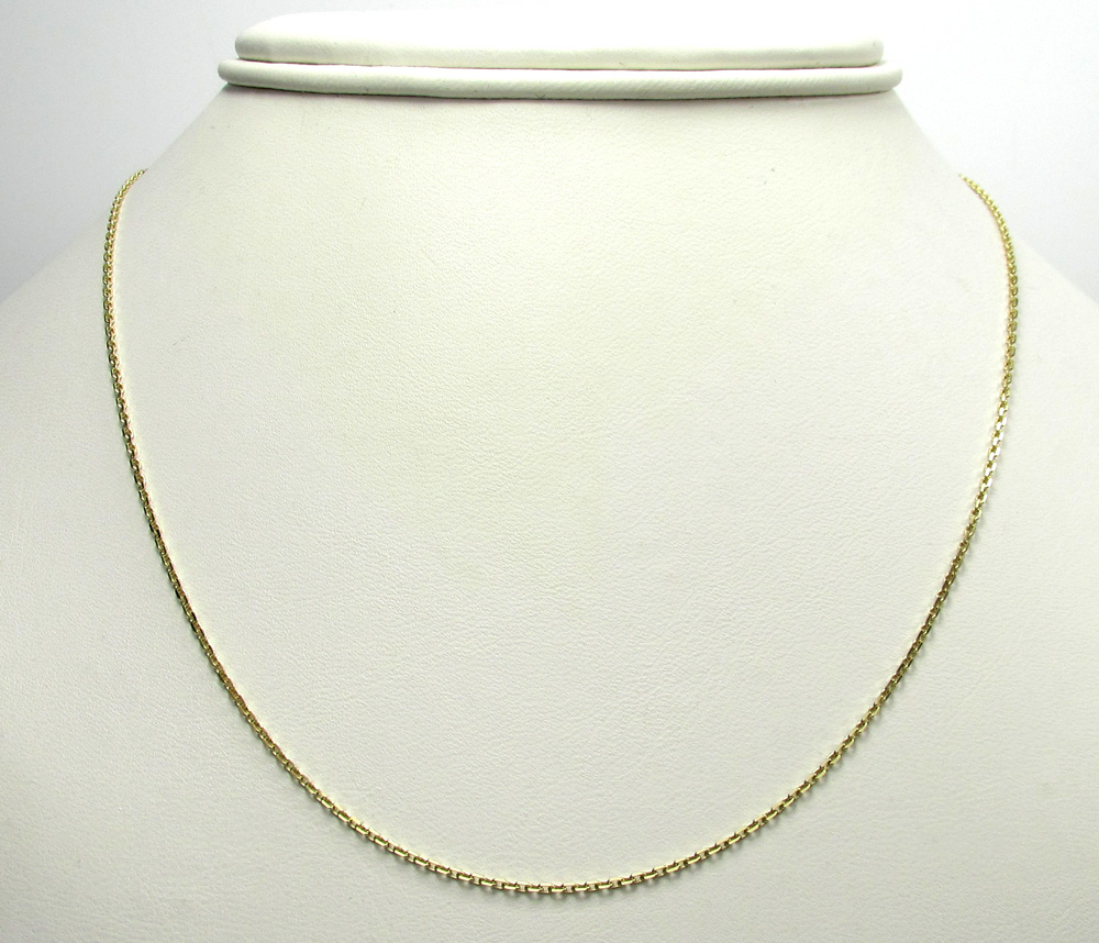 10k yellow gold skinny cable chain 16-20 inch 1mm - Image 6