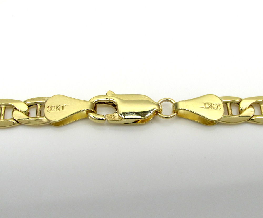 10k yellow gold puffed mariner chain 18-24 inch 4.7mm 