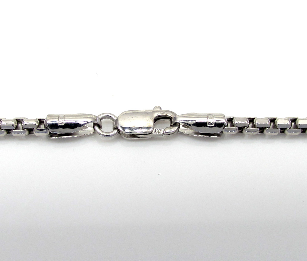 10k white gold skinny box chain 24-26 inch 2.3mm - Image 4