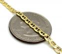 10k yellow gold skinny puffed mariner chain 20-26 inch 3.5mm 