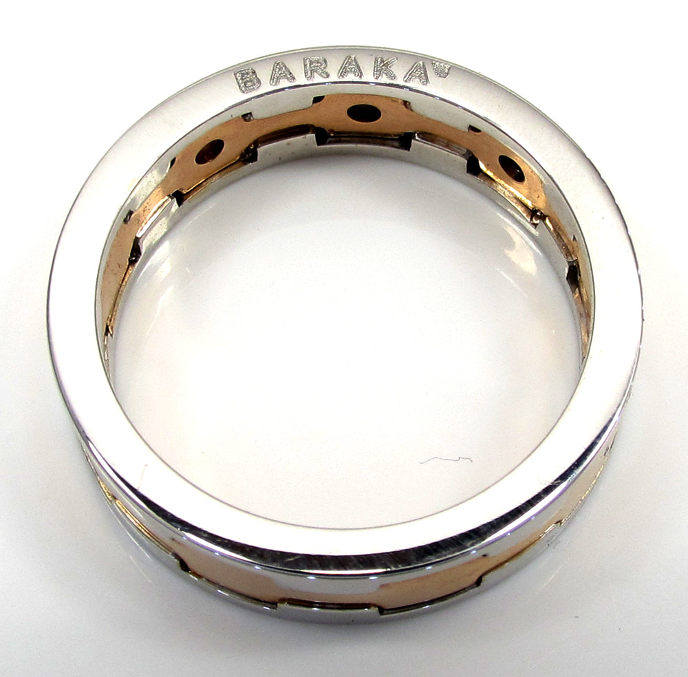 Mens baraka 18k white & rose gold screw ring - Image 3
