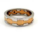 Mens baraka 18k white & rose gold screw ring 