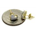10k yellow and white gold mini ladies heart earrings 0.23ct