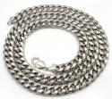 10k white gold thick hollow puffed miami chain 26-30 inch 11mm