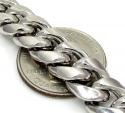 10k white gold thick hollow puffed miami chain 26-30 inch 11mm