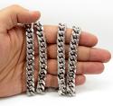 10k white gold thick hollow puffed miami chain 26-30 inch 11mm