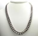 10k white gold thick hollow puffed miami chain 26-30 inch 11mm