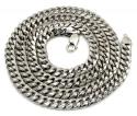 10k white gold hollow puffed miami chain 24-30 inch 6mm