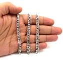 10k white gold hollow puffed miami chain 24-30 inch 6mm