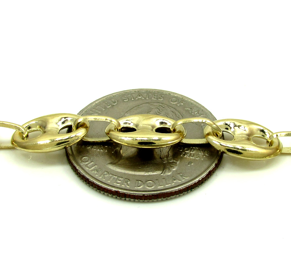 10k yellow gold puffed gucci hollow chain 28 inch 9mm
