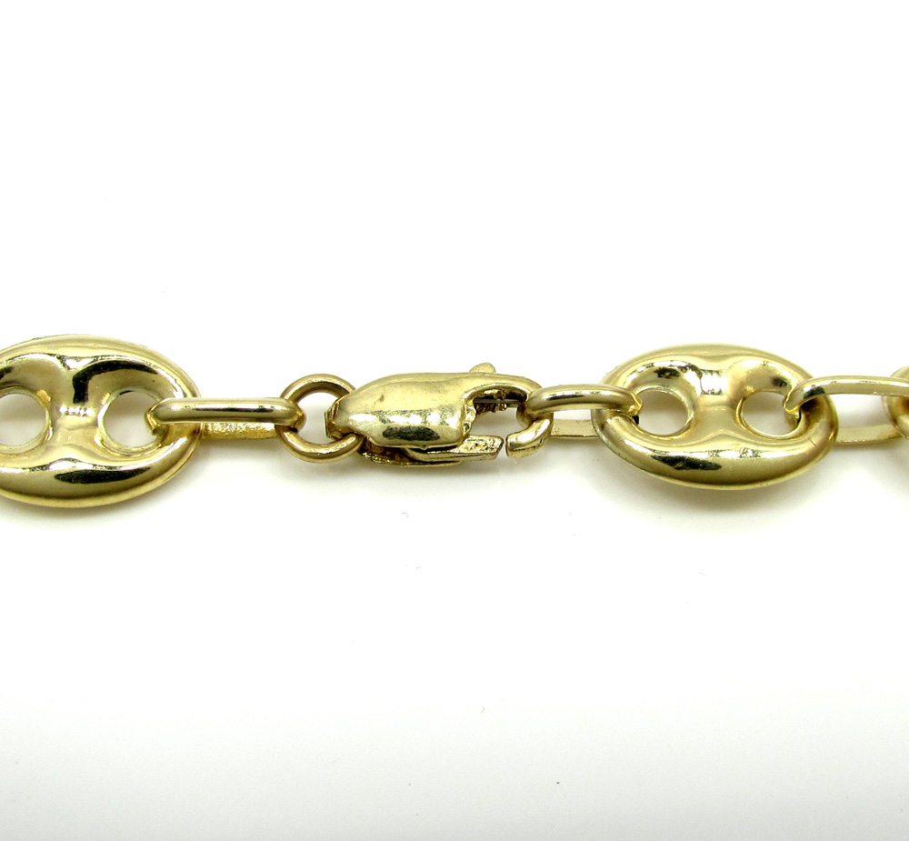 10k yellow gold puffed gucci hollow chain 28 inch 9mm - Image 5