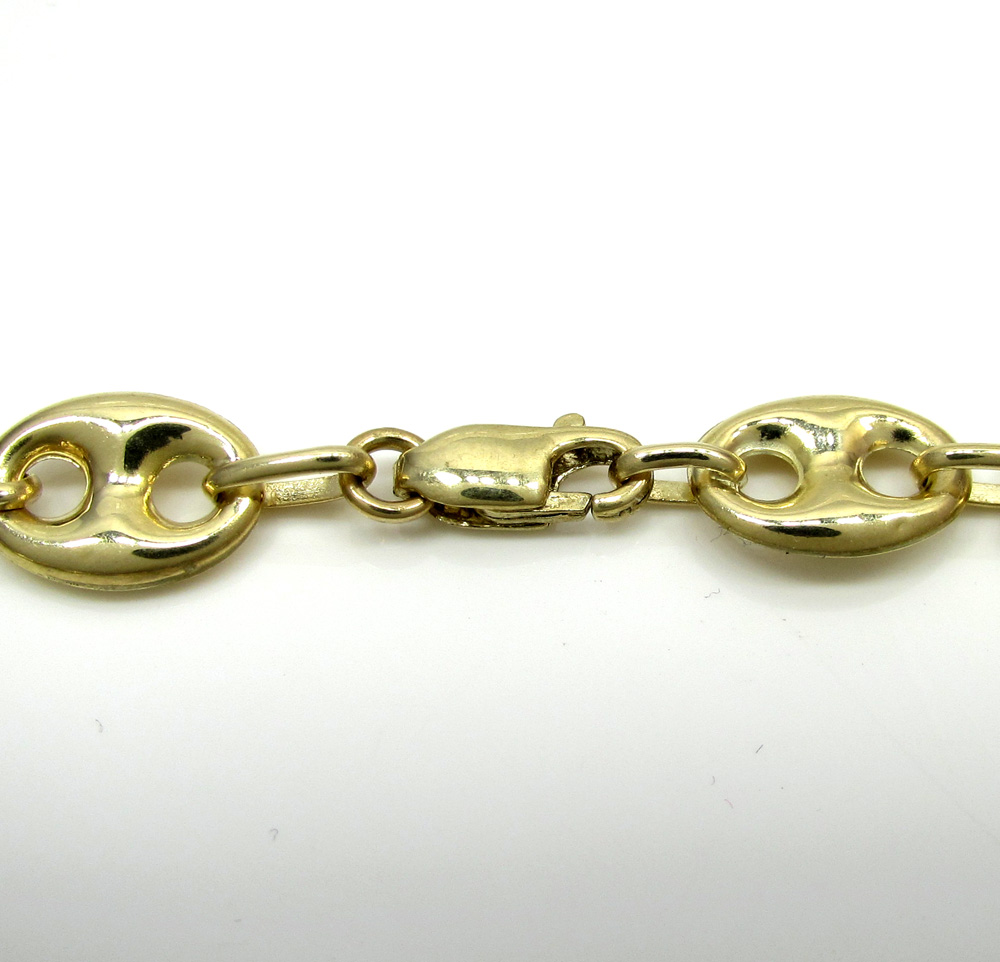 10k yellow gold puffed gucci hollow bracelet 8.5 inch 9mm