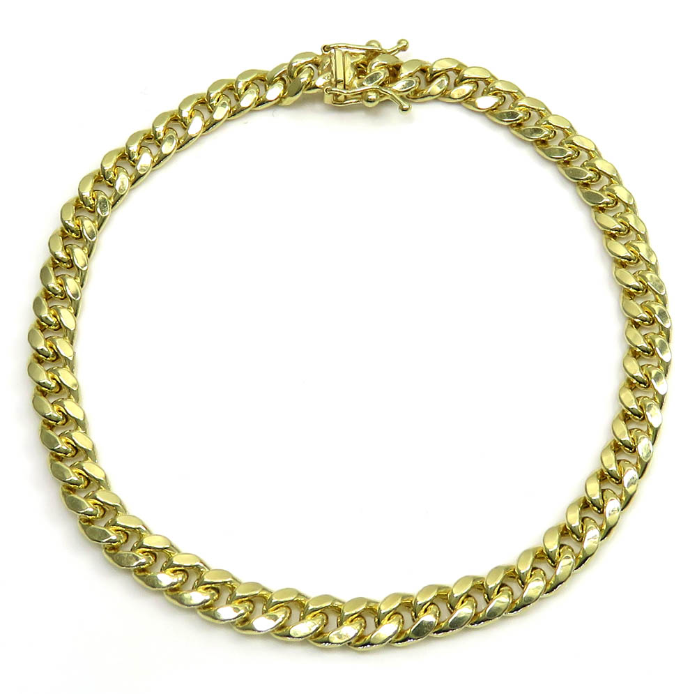 10k yellow gold hollow miami bracelet 8.50 inch 6mm - Image 2