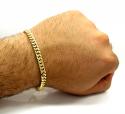 10k yellow gold hollow miami bracelet 8.50 inch 6mm