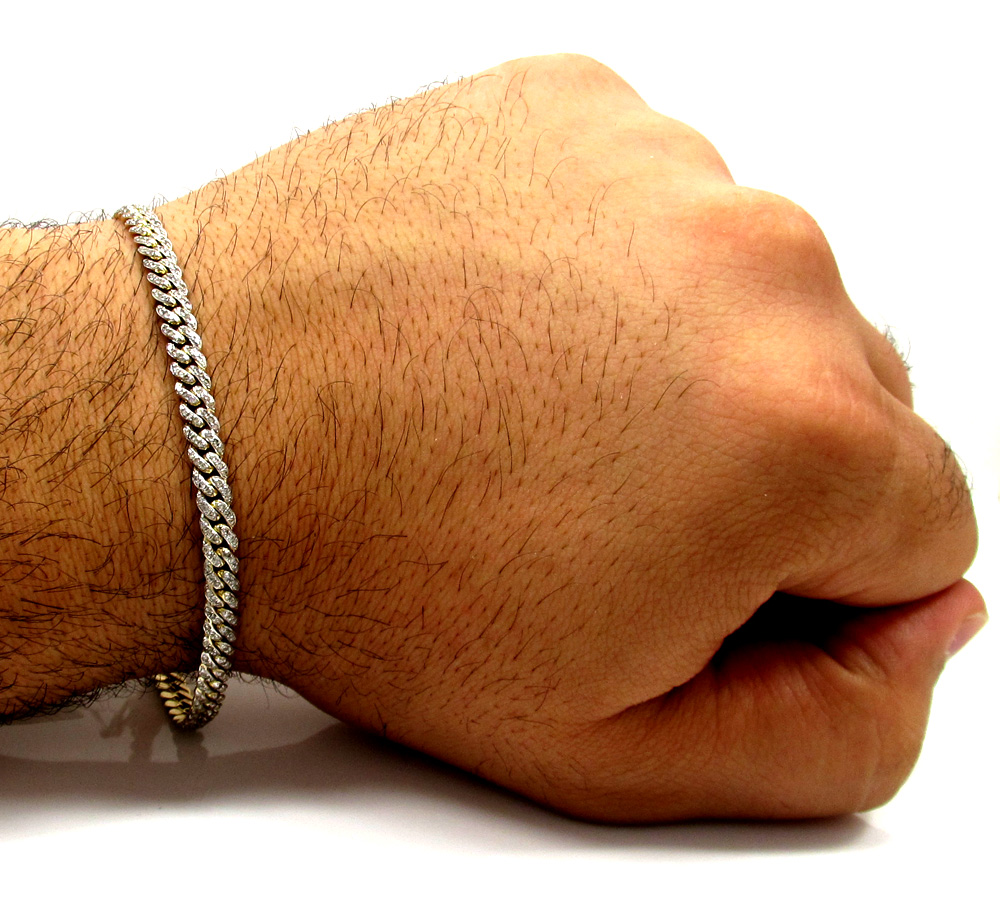 10k solid yellow gold skinny diamond miami bracelet 8.5 inch 5mm 2.01ct - Image 7