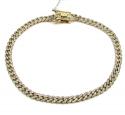 10k solid yellow gold skinny diamond miami bracelet 8.5 inch 5mm 2.01ct