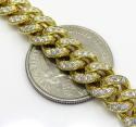 10k solid yellow gold thick diamond miami bracelet 8.50 inch 9mm 7.20ct