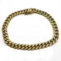10k solid yellow gold diamond miami bracelet 8.5 inch 7mm 2.02ct