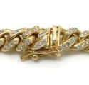 10k solid yellow gold diamond miami bracelet 8.5 inch 7mm 2.02ct