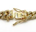 10k solid yellow gold diamond miami bracelet 8.5 inch 7mm 2.02ct