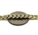10k solid yellow gold diamond miami bracelet 8.5 inch 7mm 2.02ct