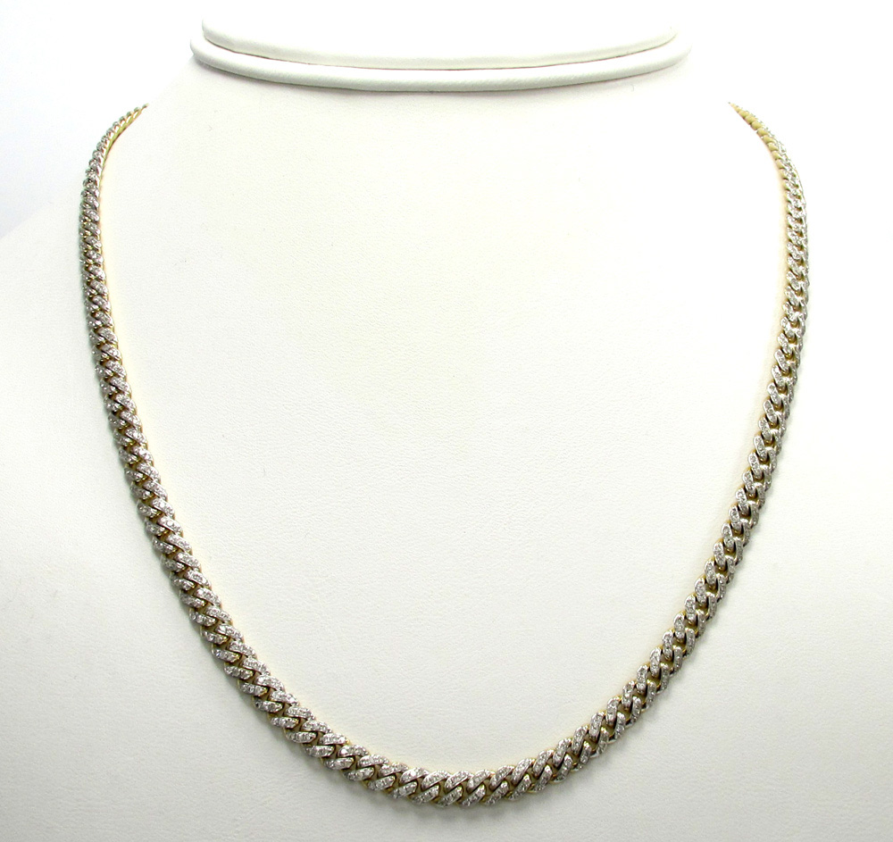 10k solid yellow gold skinny diamond miami chain 24-26 inch 5mm 5.52ct - Image 7