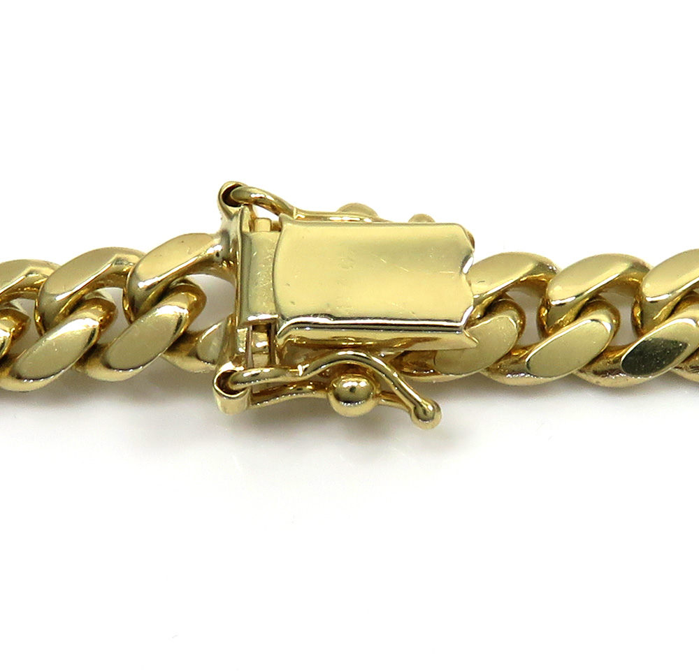 10k solid yellow gold diamond miami chain 20-26 inch 6mm 6.40ct