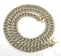 10k solid yellow gold thick diamond miami chain 26 inch 9.2mm 18.52ct