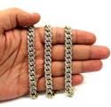 10k solid yellow gold thick diamond miami chain 26 inch 9.2mm 18.52ct