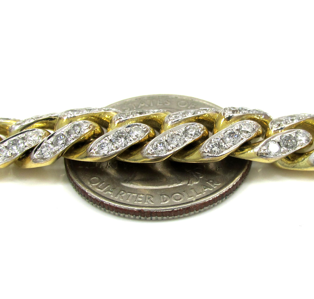 10k solid yellow gold xl diamond miami chain 26 inch 10mm 24.68ct - Image 5