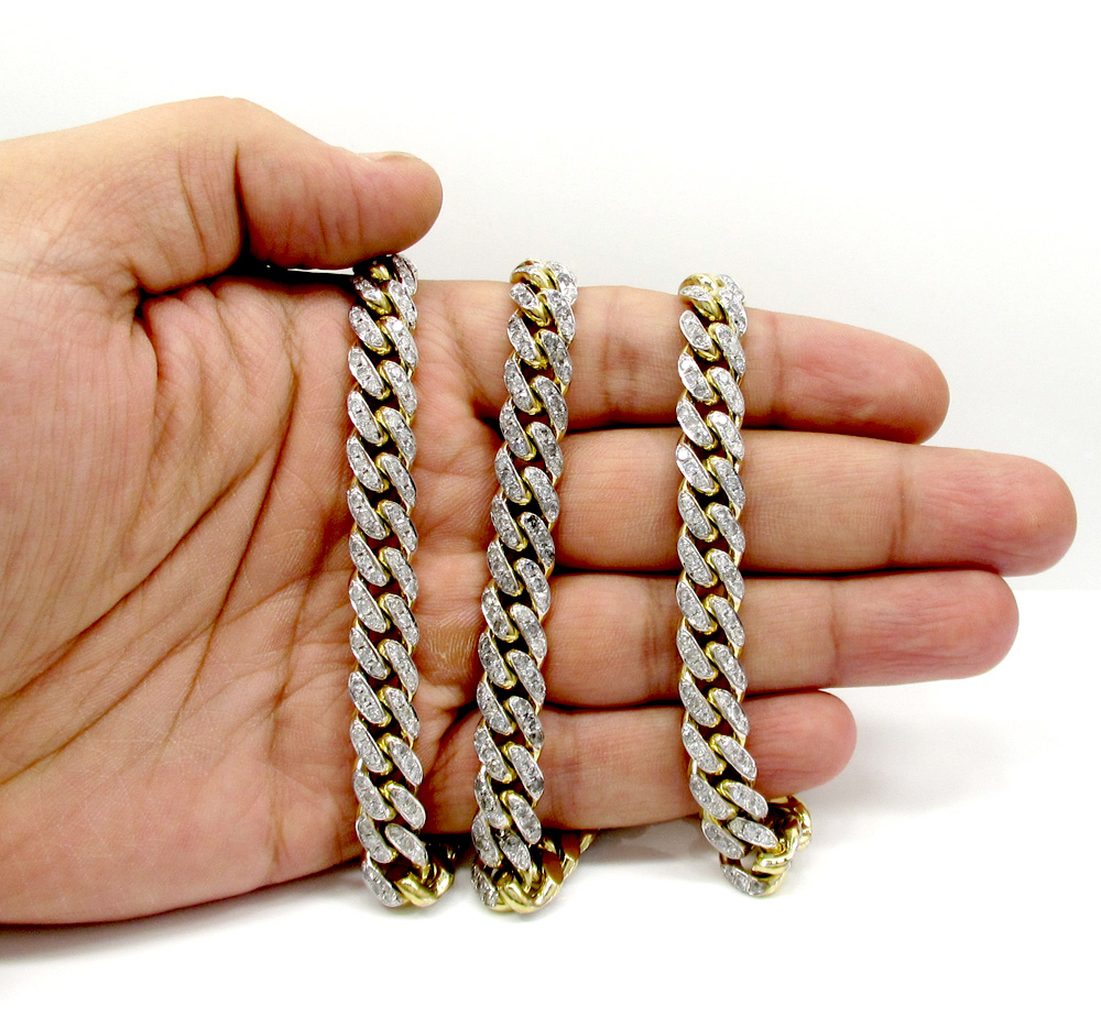 10k solid yellow gold xl diamond miami chain 26 inch 10mm 24.68ct - Image 7