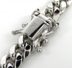 10k white gold medium hollow puffed miami bracelet 8.50 inch 6.5mm