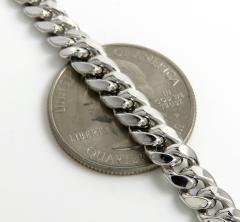 10k white gold medium hollow puffed miami bracelet 8.50 inch 6.5mm