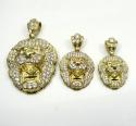 10k yellow gold large cz lion head pendant 1.50ct
