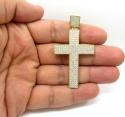 10k yellow gold medium cz cross pendant 1.20ct