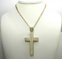 10k yellow gold large cz cross pendant 1.50ct